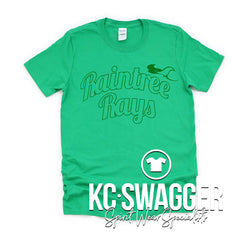 RAINTREE RAYS HEATHER GREEN TEE