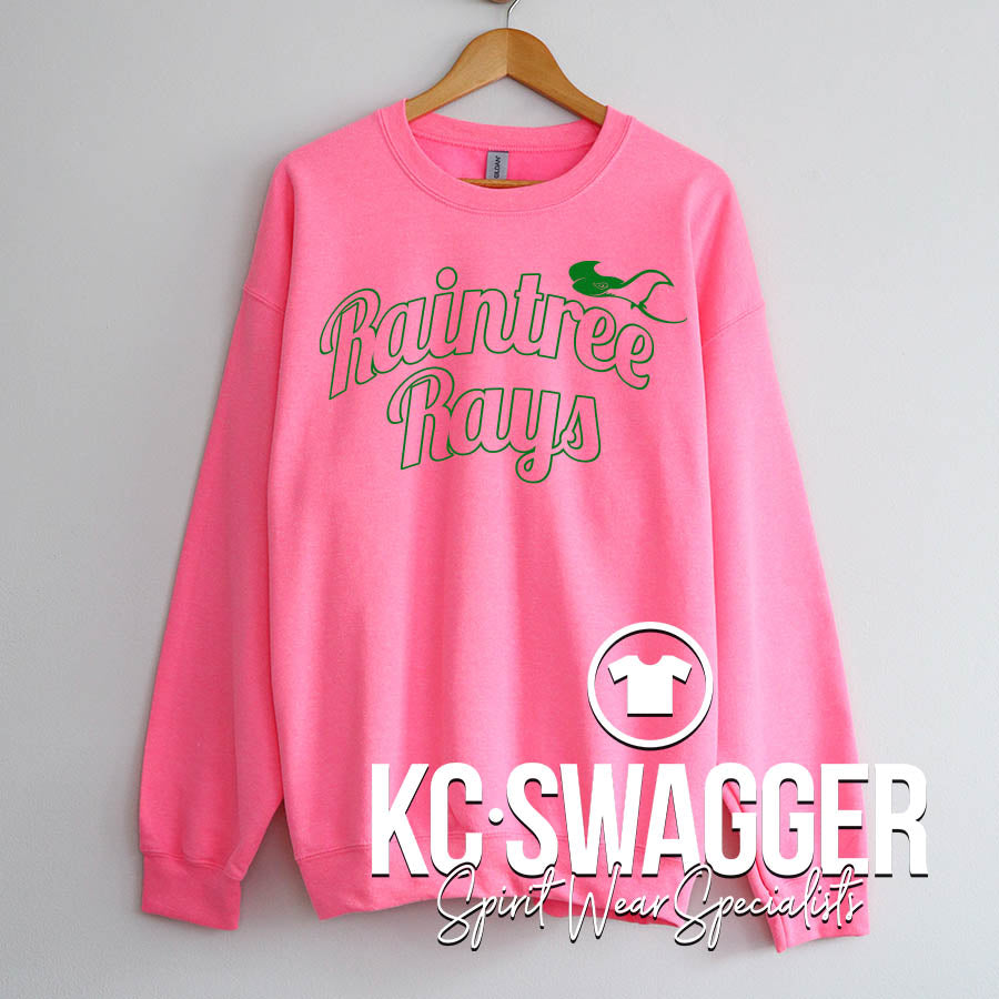RAINTREE RAYS NEON PINK SWEATSHIRT