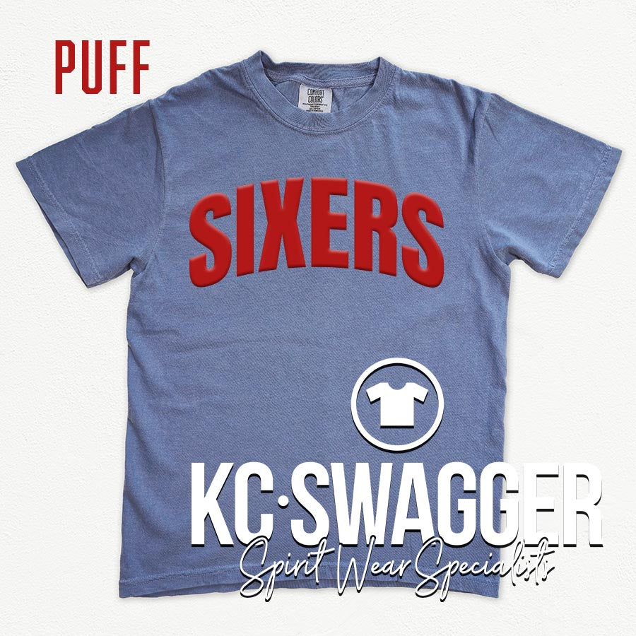 SIXERS BASKETBALL BLUE JEAN COMFORT COLORS TEE
