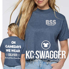 BSS TOSDT HEATHER DENIM GAMEDAY BOXY TEE
