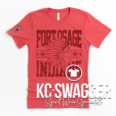 FOSD INDIANS HEATHER RED BELLA CANVAS TEE