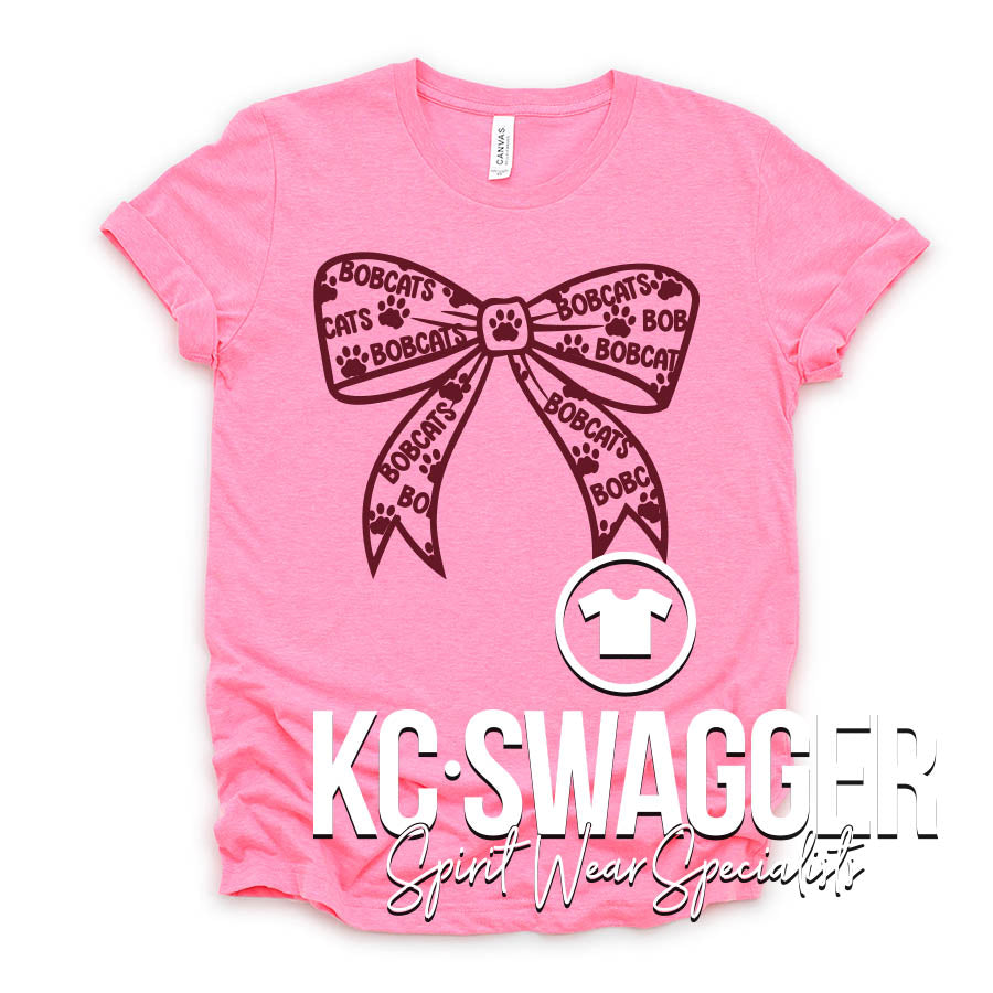 WBE BOBCATS NEON PINK BELLA CANVAS TEE
