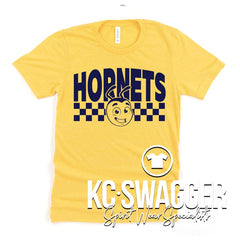 HHE HORNETS HEATHER YELLOW GOLD BELLA CANVAS TEE