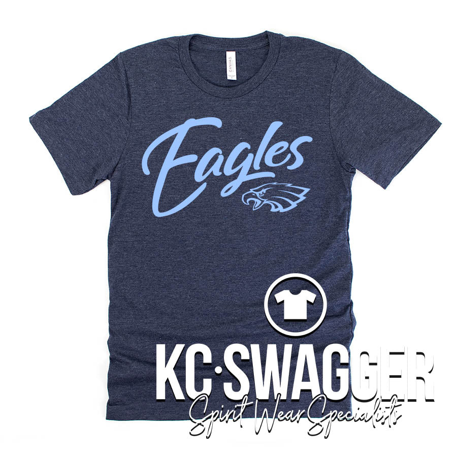 GVME EAGLES HEATHER NAVY BELLA CANVAS TEE