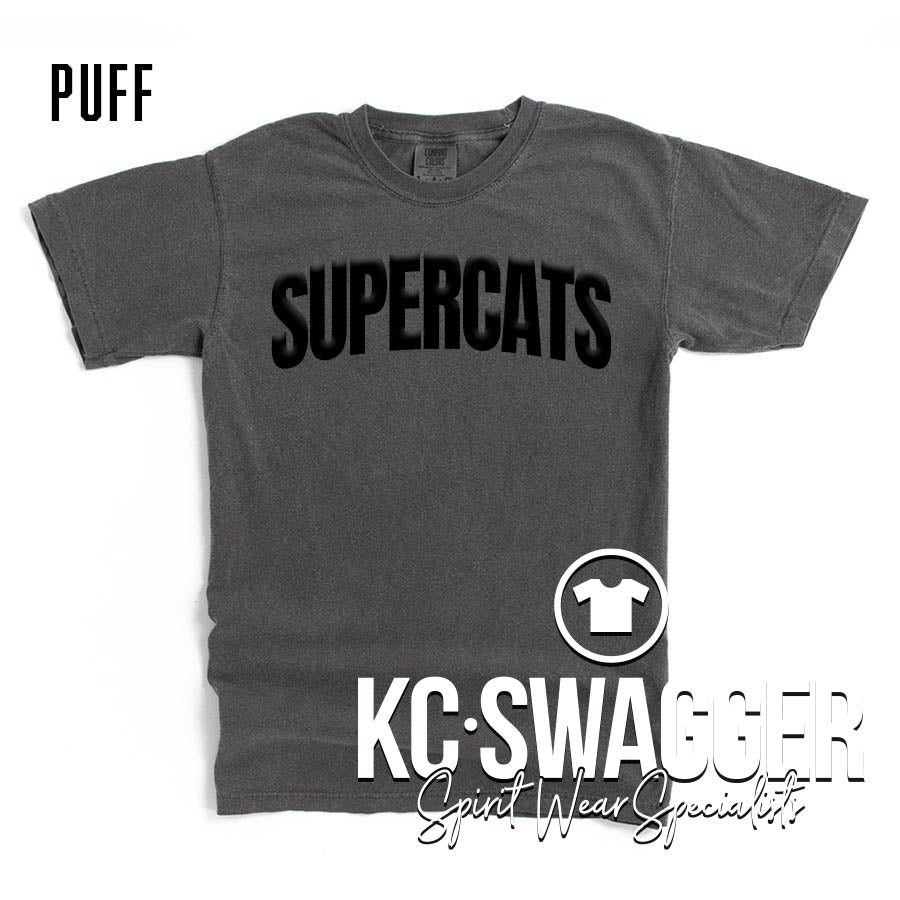 JLE SUPERCATS PEPPER COMFORT COLORS TEE