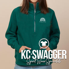 LSR7 PAT ALPINE GREEN ENZA LADIES HALF ZIP FLEECE