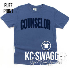 ISD MENTAL HEALTH CHINA BLUE PUFF PRINT COMFORT COLORS TEE