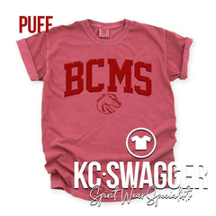 BCMS MUSTANGS CRIMSON COMFORT COLORS TEE