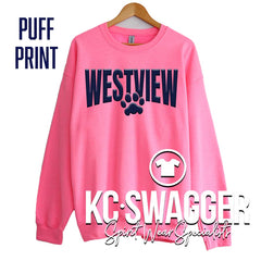WVE WILDCATS NEON PINK GILDAN SWEATSHIRT