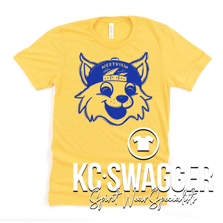 WVE WILDCATS HEATHER YELLOW GOLD BELLA CANVAS TEE