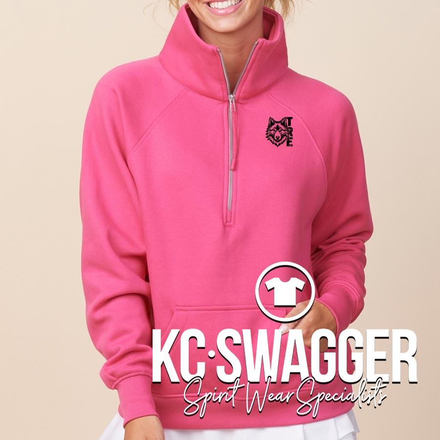 TRE TIMBERWOLVES FUSCHIA ENZA LADIES HALF ZIP FLEECE