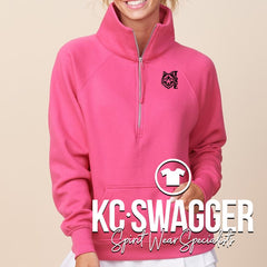 TRE TIMBERWOLVES FUSCHIA ENZA LADIES HALF ZIP FLEECE