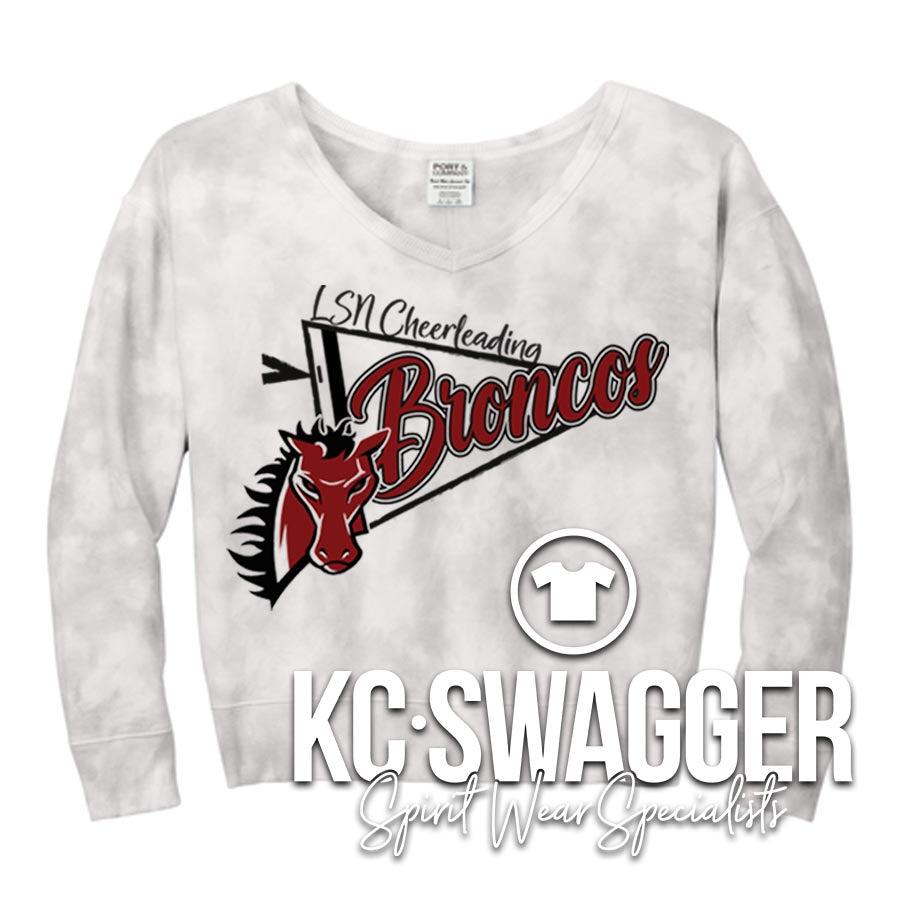 LSN CHEER GREY V-NECK SWEATSHIRT
