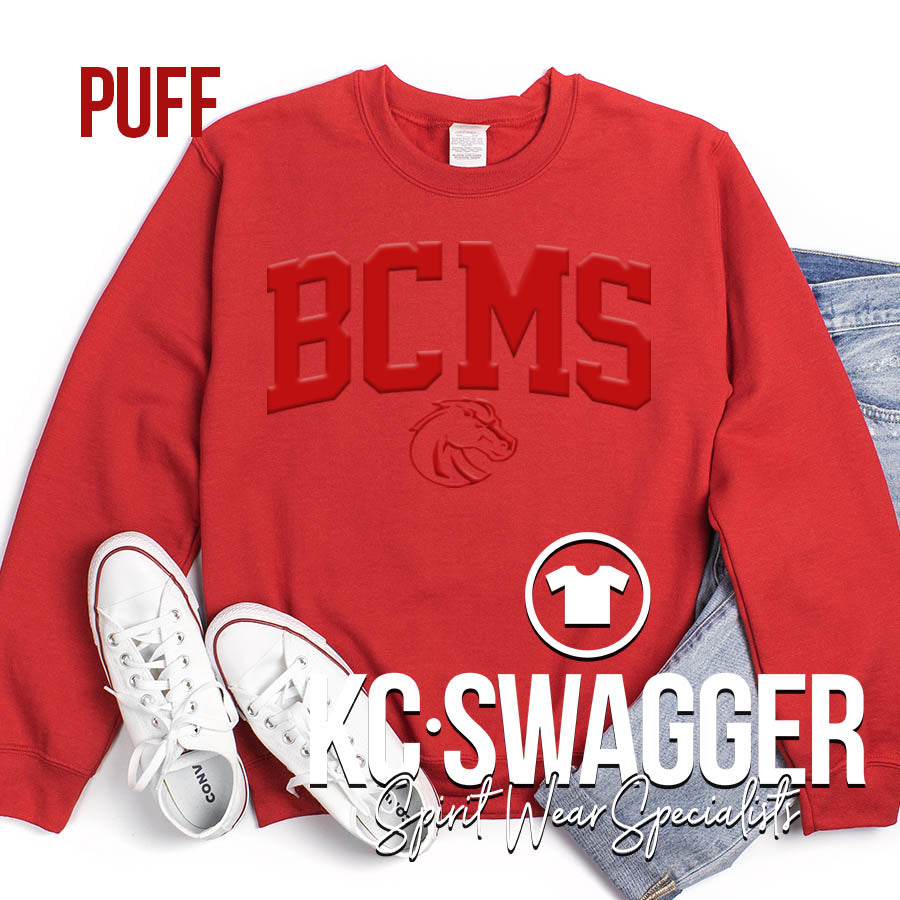 BCMS MUSTANGS RED SWEATSHIRT