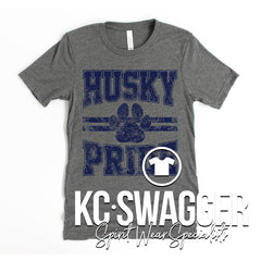 HES HUSKIES DEEP HEATHER BELLA CANVAS TEE