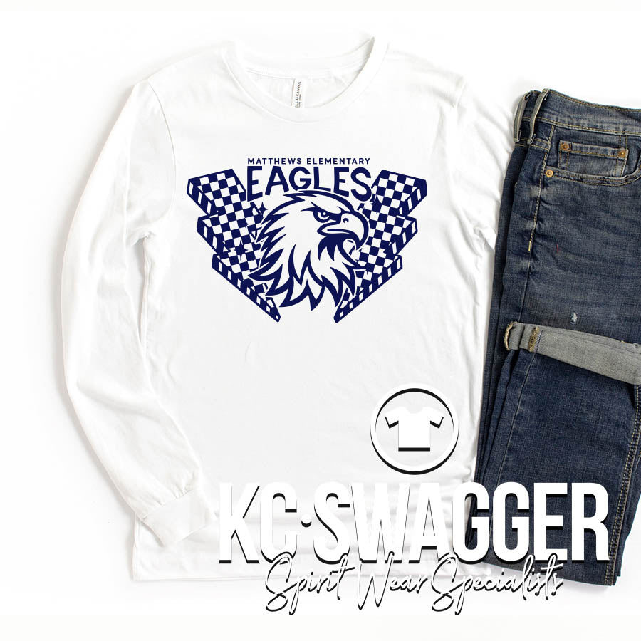 GVME EAGLES WHITE LONG SLEEVE BELLA CANVAS TEE