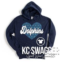 DYE DOLPHINS NAVY HOODIE