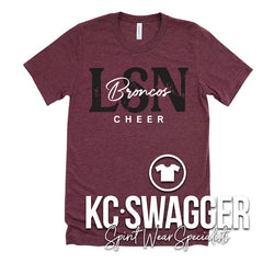 LSN CHEER HEATHER MAROON TEE
