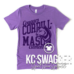 CME COUGARS HEATHER PURPLE BELLA CANVAS TEE