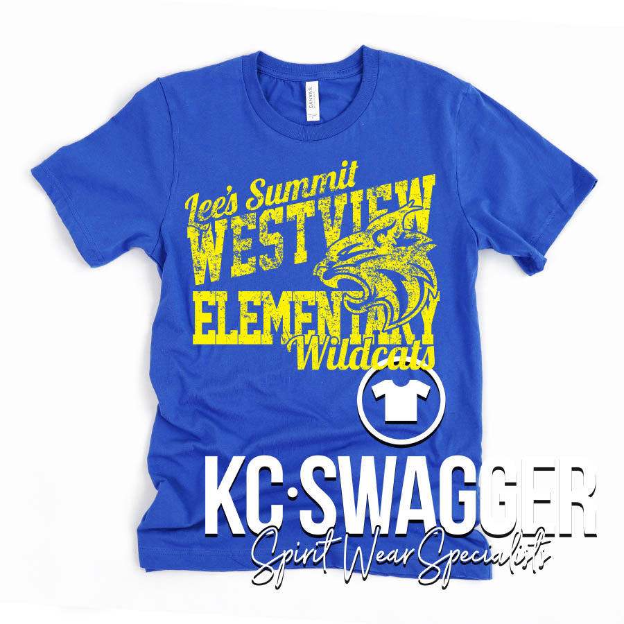 WVE WILDCATS ROYAL BELLA CANVAS TEE