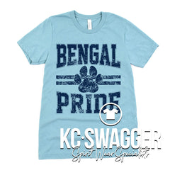 MLE BENGALS HEATHER BLUE LAGOON BELLA CANVAS TEE