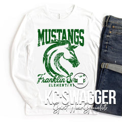 FSE MUSTANGS WHITE LONG SLEEVE BELLA CANVAS TEE