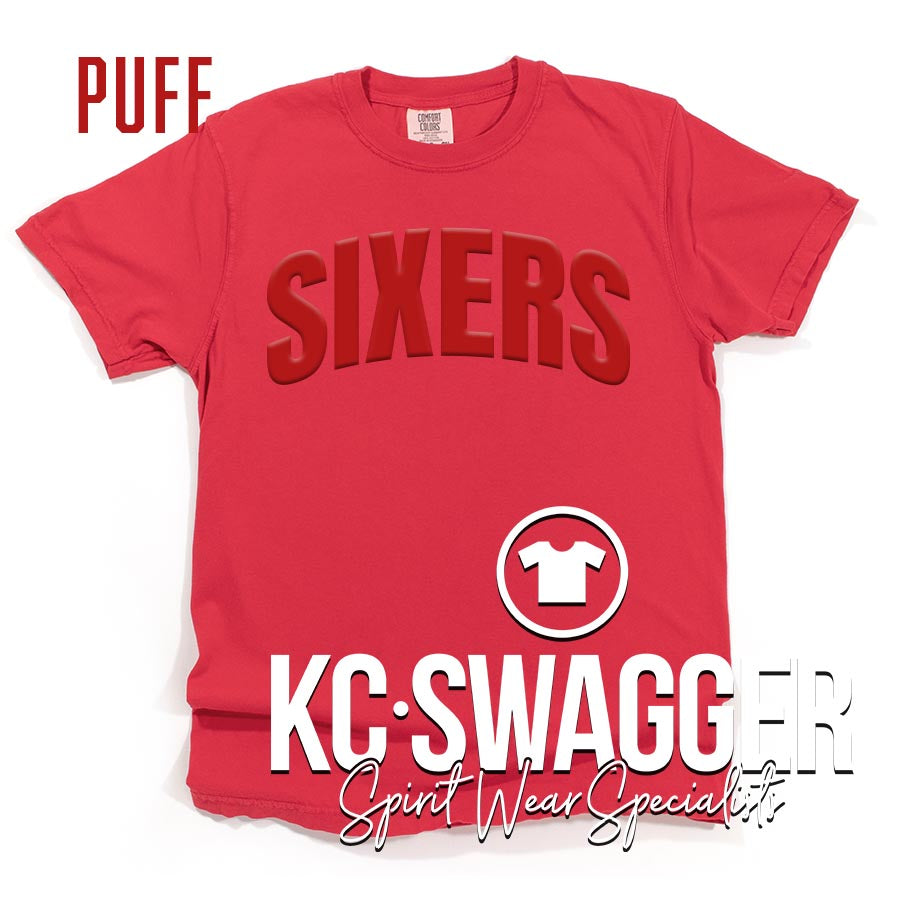 SIXERS BASKETBALL RED COMFORT COLORS TEE