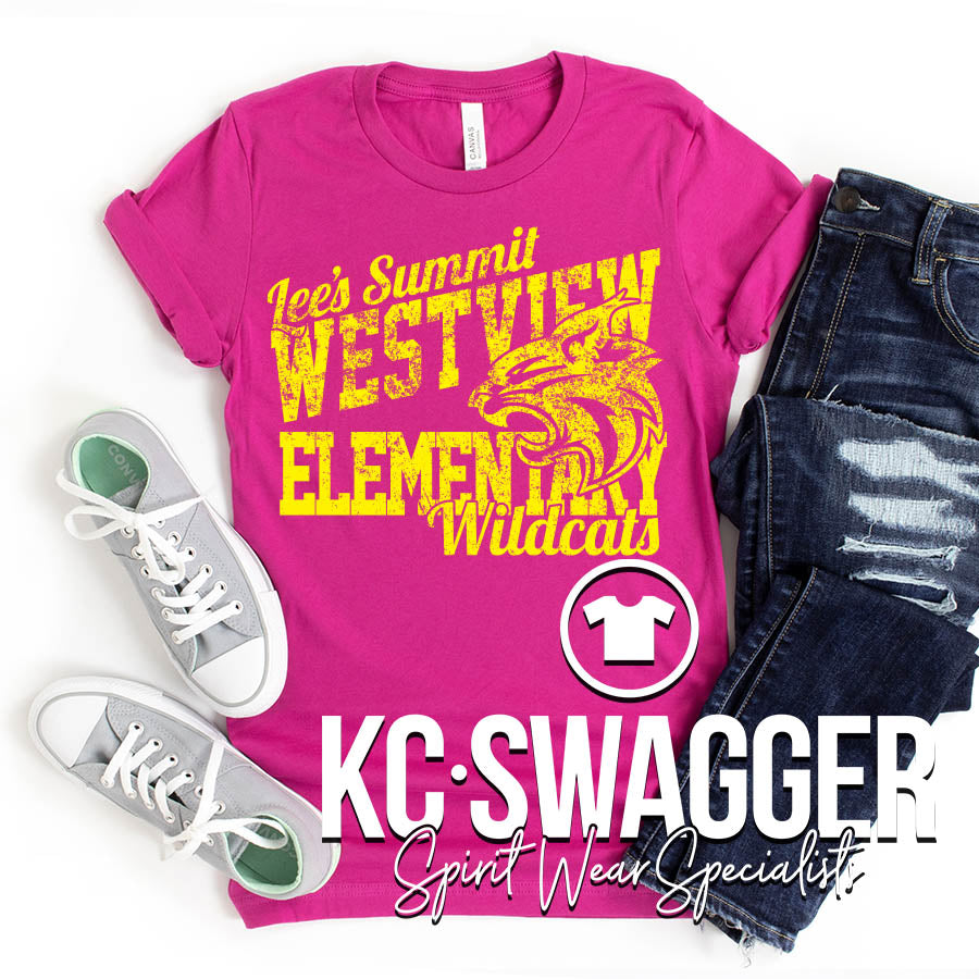WVE WILDCATS BERRY BELLA CANVAS TEE