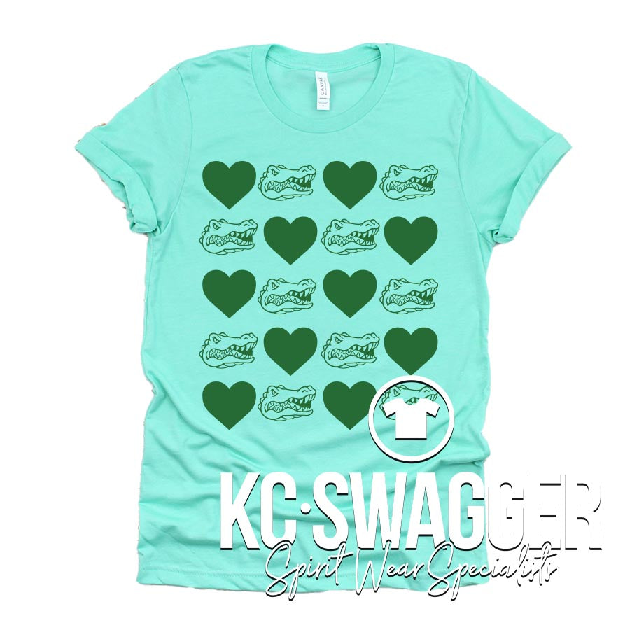 DWMS GATORS HEATHER MINT BELLA CANVAS TEE