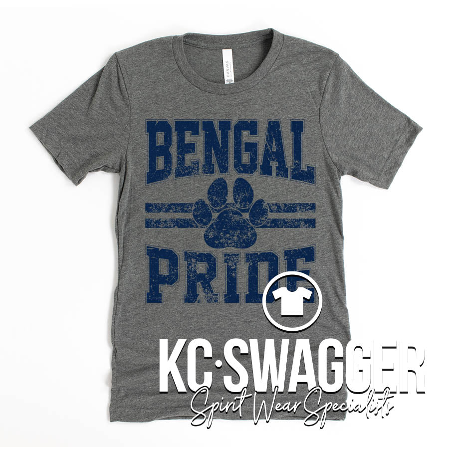 MLE BENGALS DEEP HEATHER BELLA CANVAS TEE