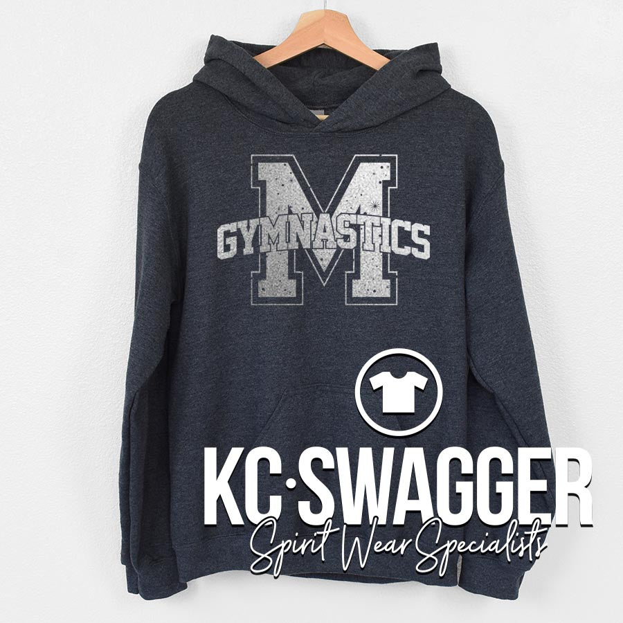 MERCURY GYMNASTICS HEATHER CHARCOAL GILDAN HOODIE