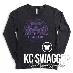 LFE ANNIVERSARY HEATHER CHARCOAL LONG SLEEVE BELLA CANVAS TEE
