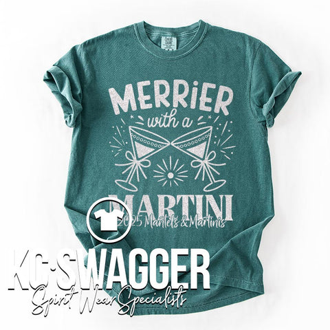 2025 MANTELS AND MARTINIS BLUE SPRUCE TEE