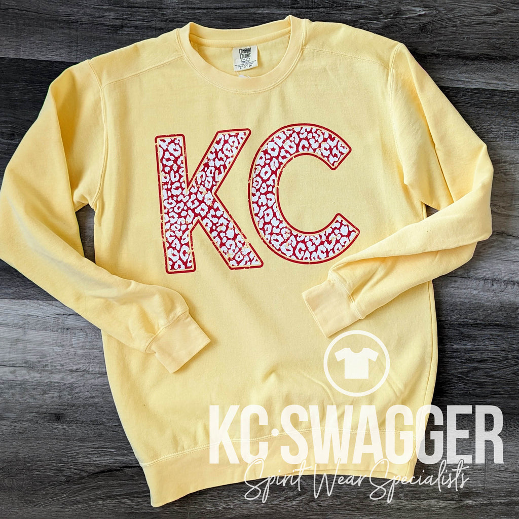 KC CHEETAH PIGMENT DYED SWEATSHIRT KCSWAG