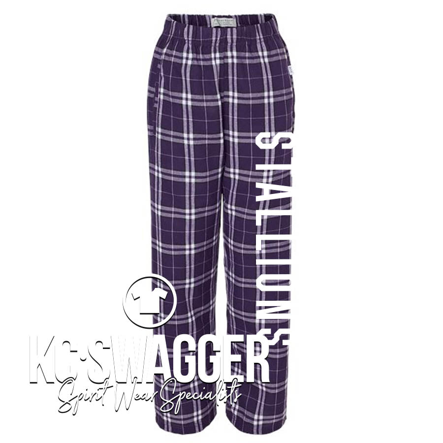 LFE STALLIONS PURPLE PLAID FLANNEL PANTS