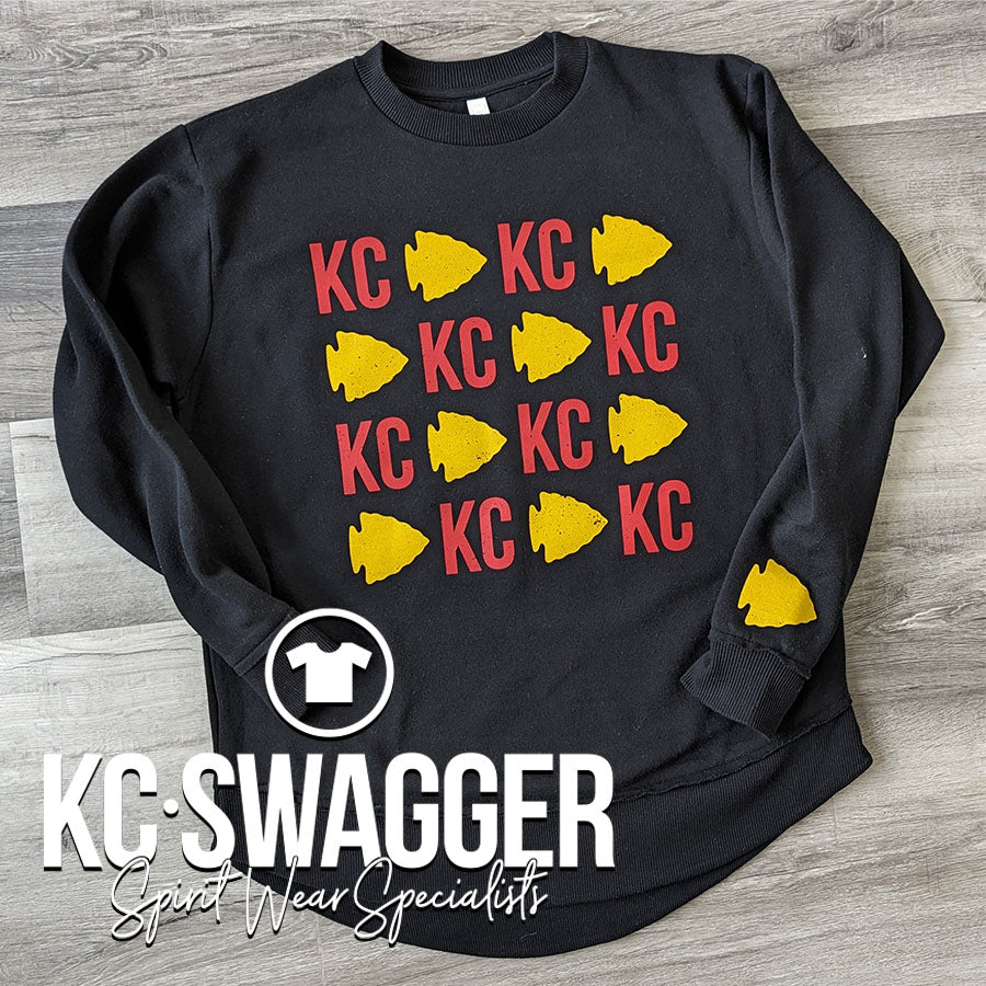 KC PATTERN HI-LO SWEATSHIRT