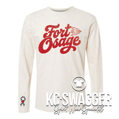 FOSD INDIANS NATURAL LONG SLEEVE BELLA CANVAS TEE