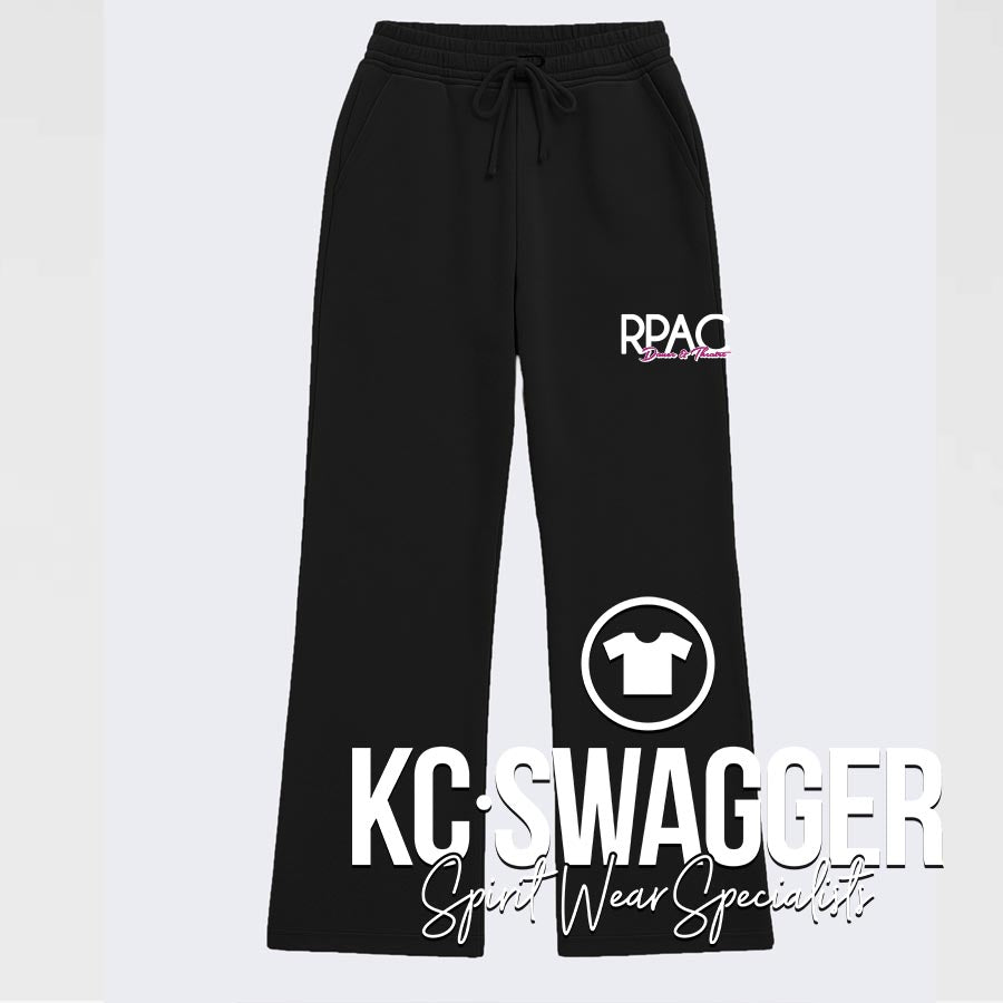 RPAC NATIONALS BLACK ENZA GIRLS AND LADIES WIDE LEG SWEATPANTS