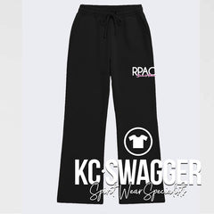 RPAC NATIONALS BLACK ENZA GIRLS AND LADIES WIDE LEG SWEATPANTS
