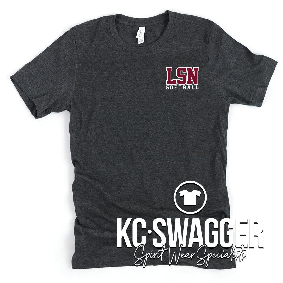 LSN SOFTBALL BLACK BELLA CANVAS TEE