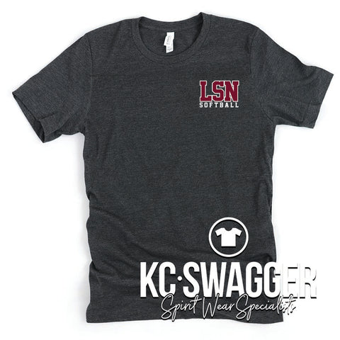 LSN SOFTBALL BLACK BELLA CANVAS TEE
