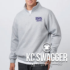 BSHS THEATRE ATHLETIC HEATHER ENZA UNISEX RELAXED  HALF ZIP FLEECE