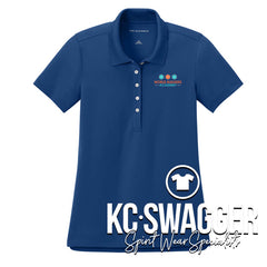 WORLD BUILDERS ACADEMY ROYAL PORT AUTHORITY WOMEN'S DRY ZONE STAIN-RELEASE GRID POLO