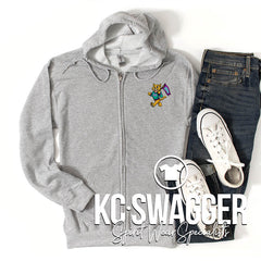 CME COUGARS SPORT GRAY GILDAN FULL ZIP HOODIE