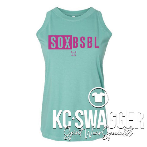 AQUASOX BASEBALL SALTWATER LAT GIRLS AND LADIES RELAXED FINE JERSEY TANK