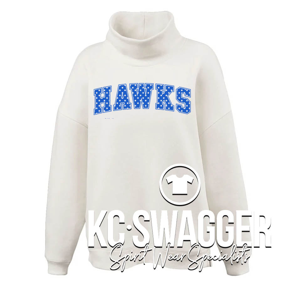 HGE HAWKS CREAM PENNANT JULIET MOCKNECK FLEECE