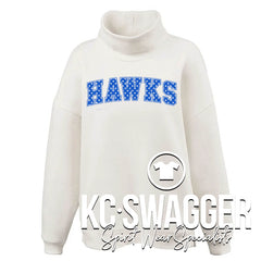 HGE HAWKS CREAM PENNANT JULIET MOCKNECK FLEECE