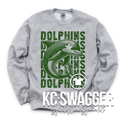 DYE DOLPHINS SPORT GRAY GILDAN SWEATSHIRT