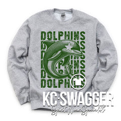 DYE DOLPHINS SPORT GRAY GILDAN SWEATSHIRT