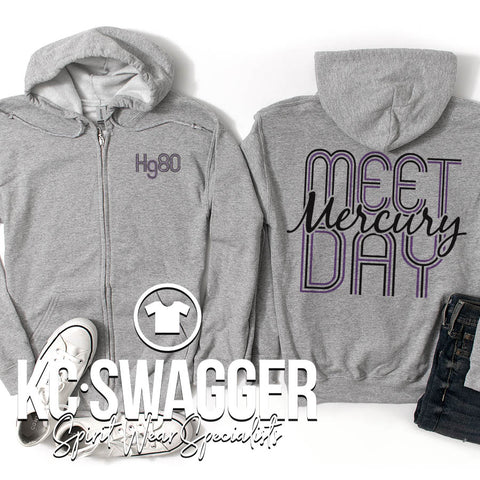 MERCURY GYMNASTICS SPORT GRAY FULL ZIP GILDAN HOODIE